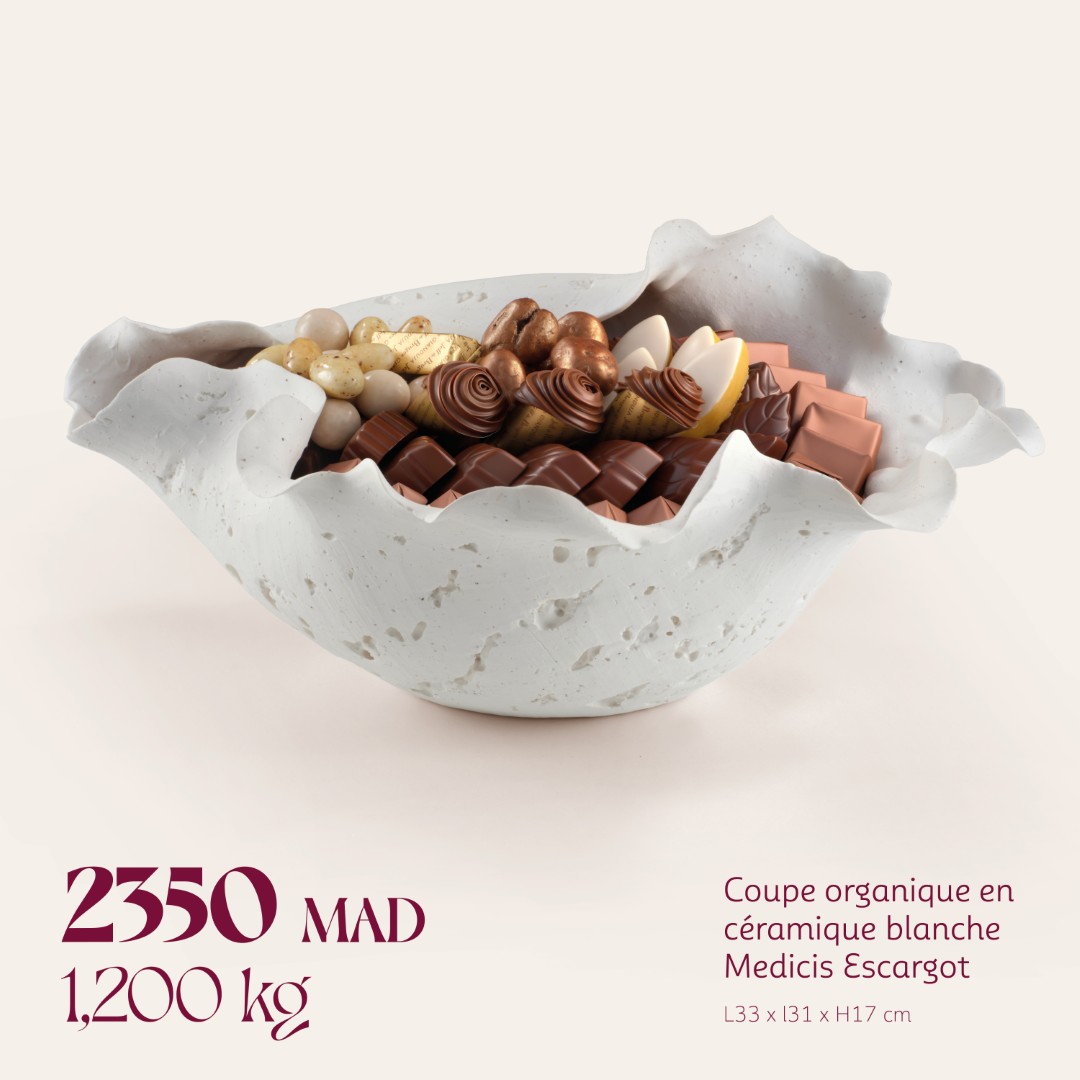 Coupe organique en céramique blanche Medicis Escargot